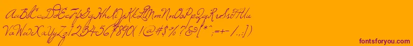 Шрифт Windsong – фиолетовые шрифты на оранжевом фоне