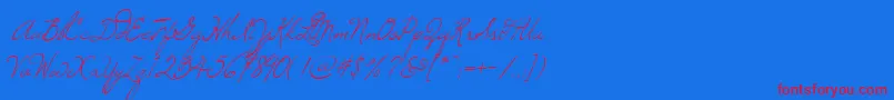 Windsong Font – Red Fonts on Blue Background
