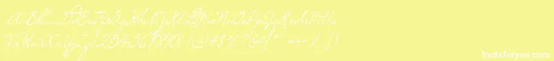 Windsong Font – White Fonts on Yellow Background
