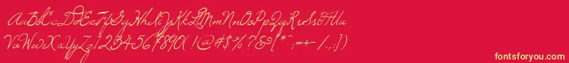 Windsong Font – Yellow Fonts on Red Background