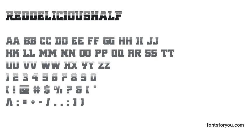 Шрифт Reddelicioushalf – алфавит, цифры, специальные символы