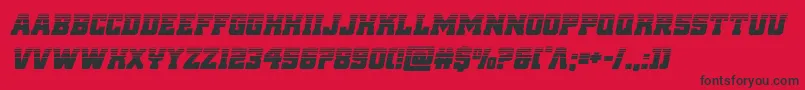 フォントreddelicioushalfital – 赤い背景に黒い文字