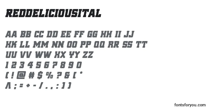 Шрифт Reddeliciousital – алфавит, цифры, специальные символы