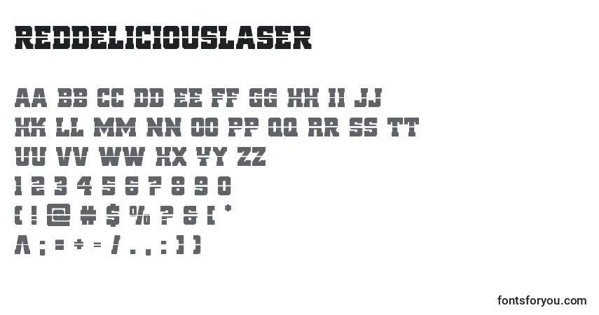 Schriftart Reddeliciouslaser – Alphabet, Zahlen, spezielle Symbole