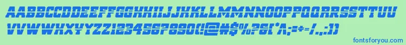 Czcionka reddeliciouslaserital – niebieskie czcionki na zielonym tle