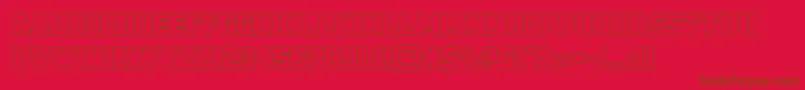 フォントreddeliciousout – 赤い背景に茶色の文字
