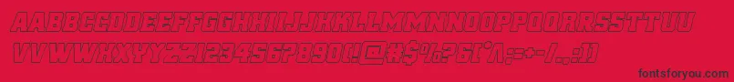 フォントreddeliciousoutital – 赤い背景に黒い文字