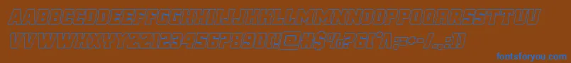 reddeliciousoutital Font – Blue Fonts on Brown Background
