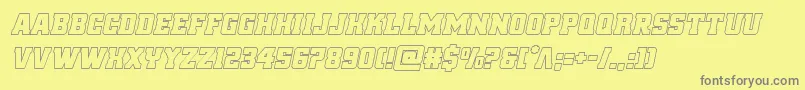 reddeliciousoutital Font – Gray Fonts on Yellow Background