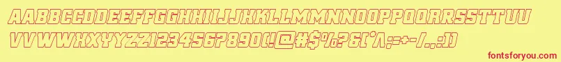 reddeliciousoutital Font – Red Fonts on Yellow Background