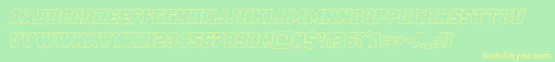 reddeliciousoutital Font – Yellow Fonts on Green Background