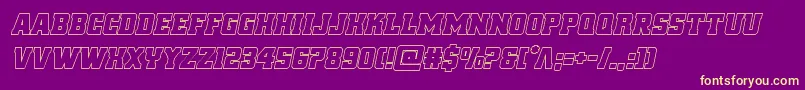 reddeliciousoutital Font – Yellow Fonts on Purple Background