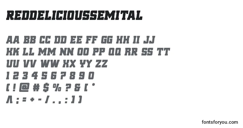 Reddelicioussemital Font – alphabet, numbers, special characters
