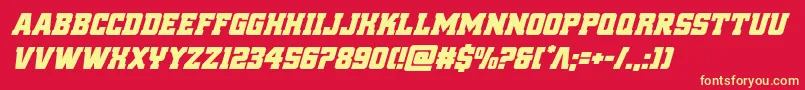 reddelicioussuperital Font – Yellow Fonts on Red Background