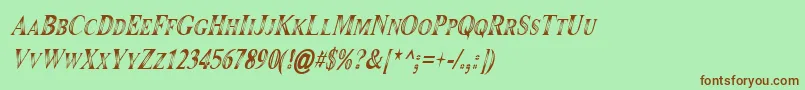 Maranallohighitalic Font – Brown Fonts on Green Background