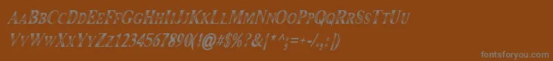 Maranallohighitalic-Schriftart – Graue Schriften auf braunem Hintergrund
