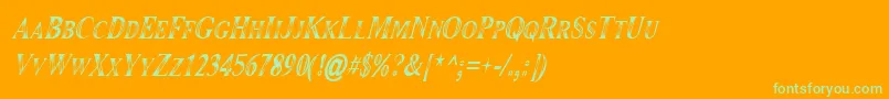 Maranallohighitalic Font – Green Fonts on Orange Background