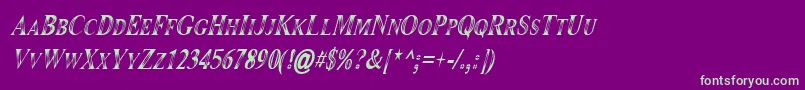 Maranallohighitalic Font – Green Fonts on Purple Background