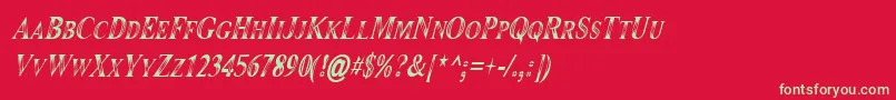 Fonte Maranallohighitalic – fontes verdes em um fundo vermelho