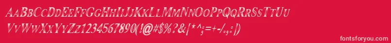 Maranallohighitalic Font – Pink Fonts on Red Background