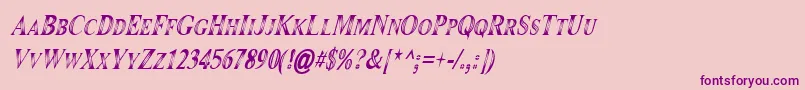 Maranallohighitalic Font – Purple Fonts on Pink Background