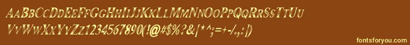 Maranallohighitalic Font – Yellow Fonts on Brown Background
