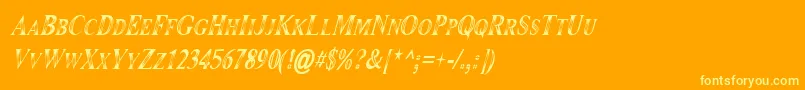 Maranallohighitalic Font – Yellow Fonts on Orange Background