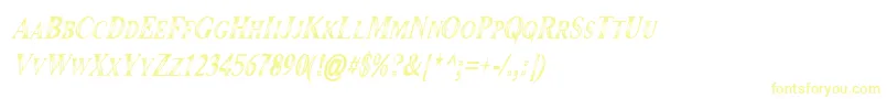 Maranallohighitalic Font – Yellow Fonts on White Background