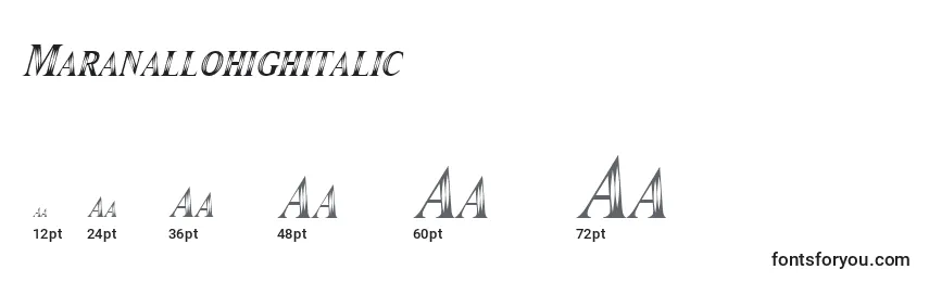 Maranallohighitalic Font Sizes