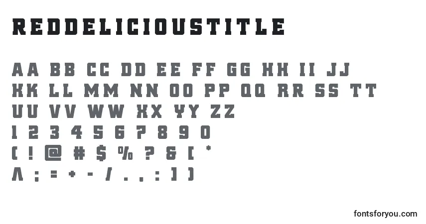 Czcionka Reddelicioustitle – alfabet, cyfry, specjalne znaki