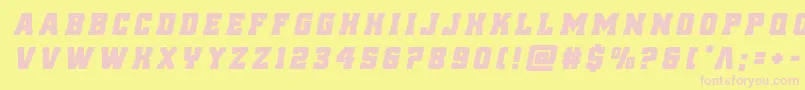 フォントreddelicioustitleital – ピンクのフォント、黄色の背景
