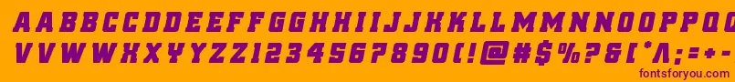フォントreddelicioustitleital – オレンジの背景に紫のフォント