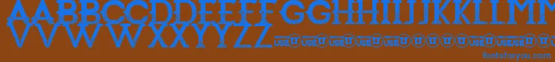 Redemption Font – Blue Fonts on Brown Background