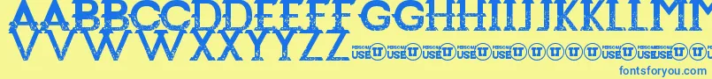 fuente Redemption – Fuentes Azules Sobre Fondo Amarillo