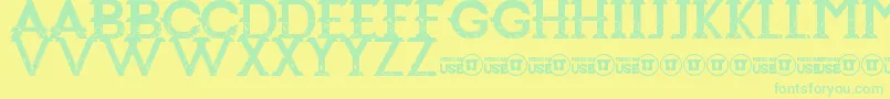 フォントRedemption – 黄色い背景に緑の文字