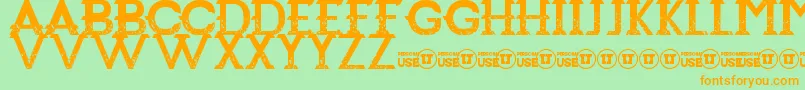 Lisätietoja Redemption-fontista Redemption-fontti – oranssit fontit vihreällä taustalla