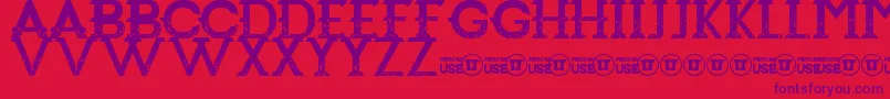 Redemption Font – Purple Fonts on Red Background