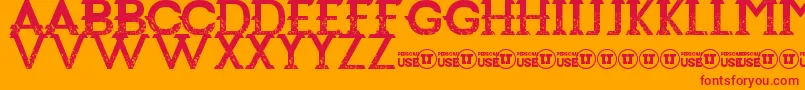 Redemption-fontti – punaiset fontit oranssilla taustalla