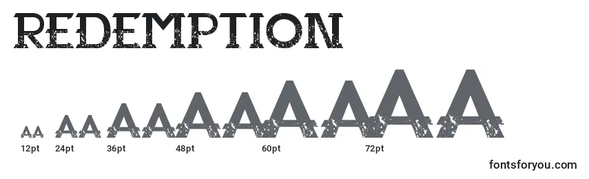 Размеры шрифта Redemption (138382)