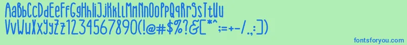 RedHead Snake Font – Blue Fonts on Green Background