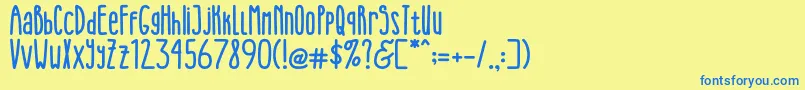 RedHead Snake Font – Blue Fonts on Yellow Background