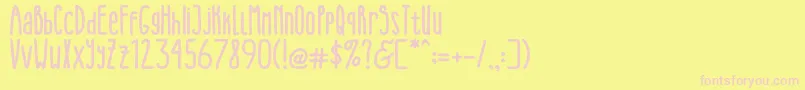 RedHead Snake Font – Pink Fonts on Yellow Background