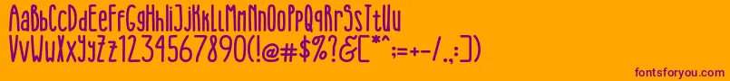 RedHead Snake Font – Purple Fonts on Orange Background