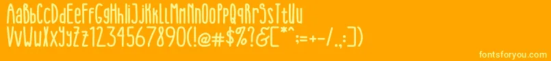 RedHead Snake Font – Yellow Fonts on Orange Background