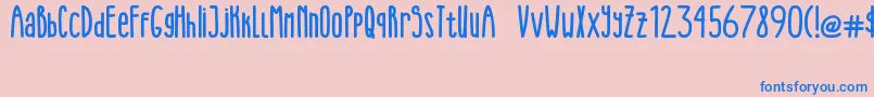 RedHead Snake Font – Blue Fonts on Pink Background
