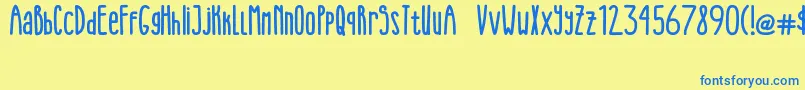 RedHead Snake Font – Blue Fonts on Yellow Background