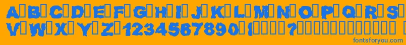 REDNZ    Font – Blue Fonts on Orange Background