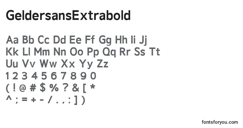 Schriftart GeldersansExtrabold – Alphabet, Zahlen, spezielle Symbole