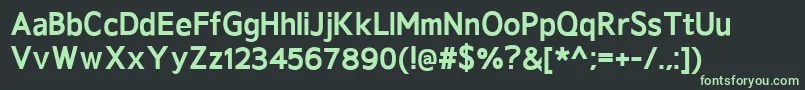 GeldersansExtrabold-fontti – vihreät fontit mustalla taustalla