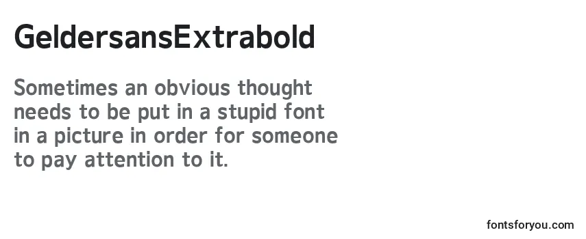 Review of the GeldersansExtrabold Font